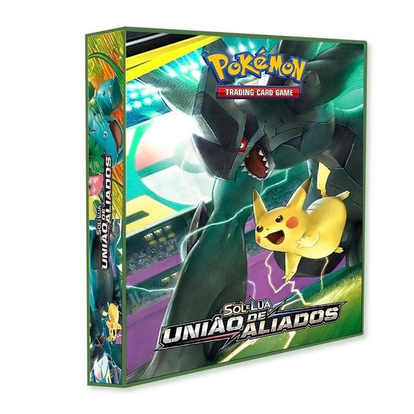 Imagem de Álbum Pasta Fichário Pokemon com 10 Folhas YES 9 Bolsos Sol e Lua União de Aliados Capa Dura Coleção