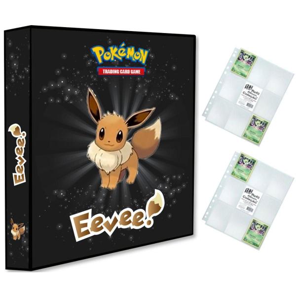 Imagem de Álbum Pasta Fichário Pokemon com 20 Folhas YES 9 Bolsos Eevee Evoluções Capa Dura Reforçado Colecão