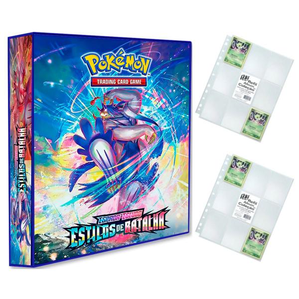 Imagem de Álbum Pasta Fichário Pokemon com 20 Folhas YES 9 Bolsos Espada e Escudo Estilos de Batalha Capa Dura