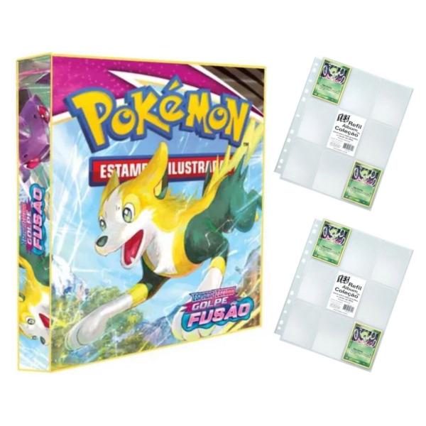 Imagem de Álbum Pasta Fichário Pokemon com 20 Folhas YES 9 Bolsos Espada e Escudo Golpe e Fusão Capa Dura Reforçado