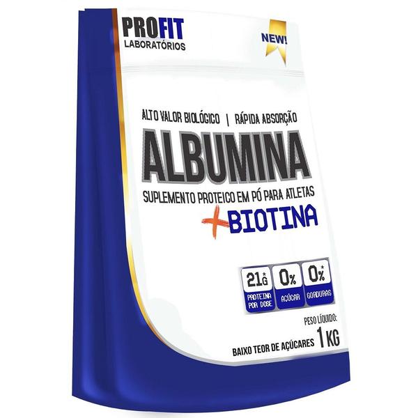 Imagem de Albumina Com Biotina 1 Kilo Profit 0 Açúcar 0 Gordura Baunil