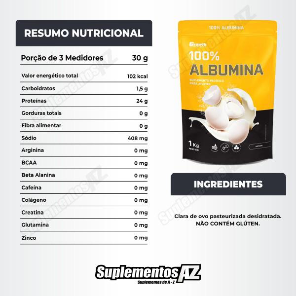 Imagem de Albumina Pura 1kg Growth Supplements