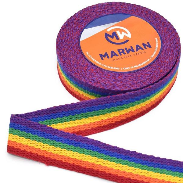 Imagem de Alça de Algodão Arco Iris Marwan 40mm - 10 Metros