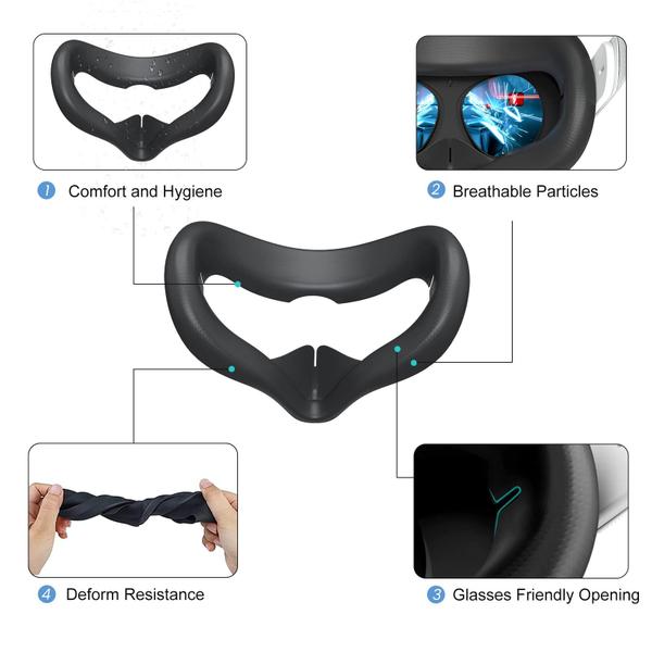 Imagem de Alça de cabeça e capa facial de silicone para Oculus/Meta Quest 2