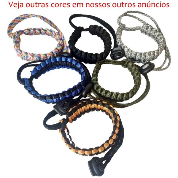 Imagem de Alça De Pulso P/ Câmeras Fotográficas Hand Wrist Strap Cinza Camuflado Paracord