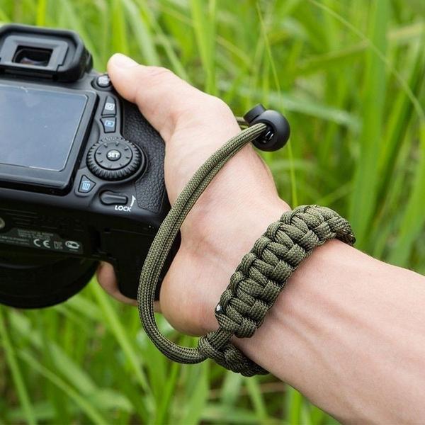 Imagem de Alça De Pulso P/ Câmeras Fotográficas Hand Wrist Strap Verde Militar Paracord