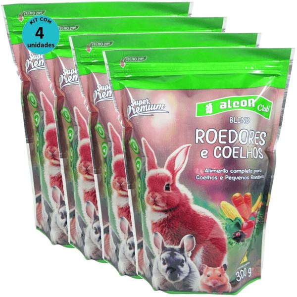 Alcon Club Blend Roedores e Coelhos 300g Super Premium Kit Com 4 Imagem de Alcon Club Blend Roedores e Coelhos 300g Super Premium Kit Com 4
