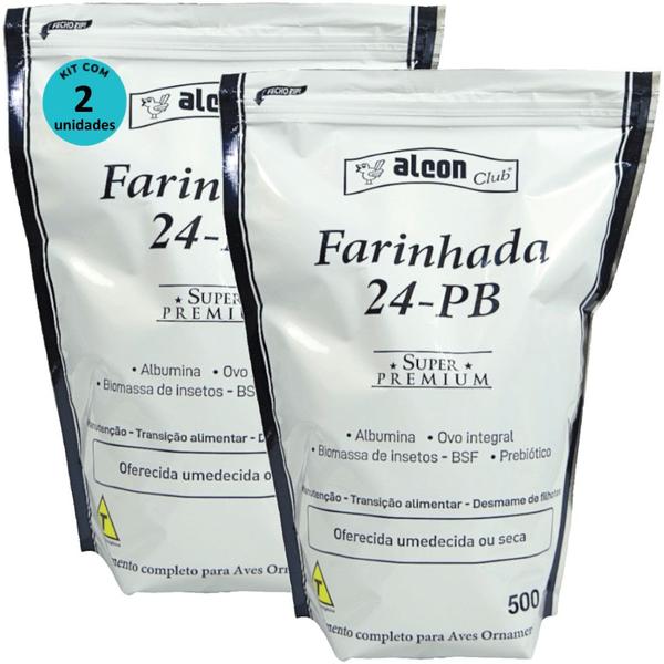 Imagem de Alcon Club Farinhada 24-PB 500g Super Premium Para Aves Ornamentais Kit Com 2