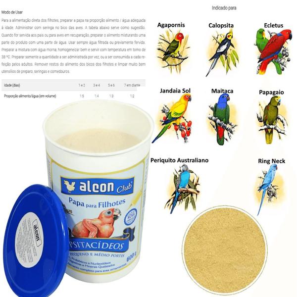 Imagem de Alcon Club Papa Para Filhotes Psitacídeos Super Premium 600g Kit Com 6