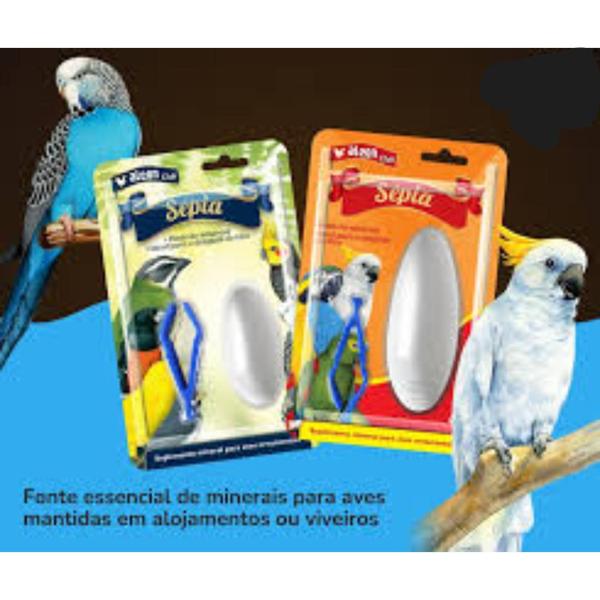 Imagem de Alcon Club Sépia Suplemento Mineral p/ Aves Ornamentais 22gr com suporte