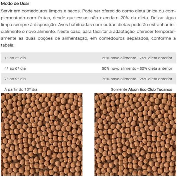 Imagem de Alcon eco club tucanos e araçaris 450g kit com 2 ração para aves