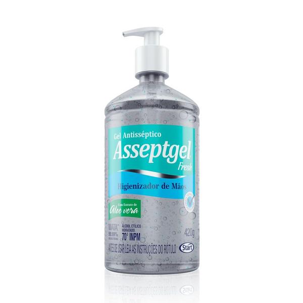 Imagem de Álcool Em Gel Antisséptico 420gr Asseptgel Fresh Blue Kit 12