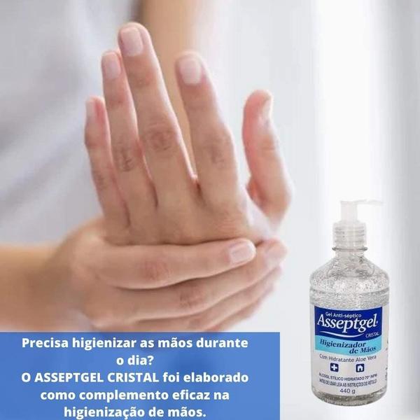 Imagem de Álcool Em Gel Antisséptico 420gr Asseptgel Kit 3