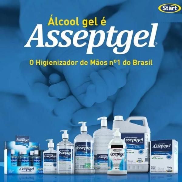 Imagem de Álcool em Gel Antisseptico Asseptgel Cristal Aloe Vera 420g Com Pump