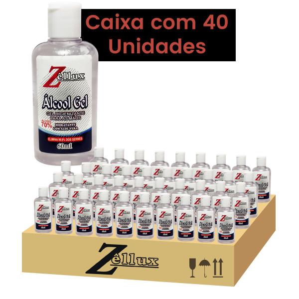 Imagem de Álcool em Gel Antisséptico Para as Mãos Perfumado 60ML 40 Unidades Zellux