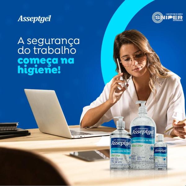 Imagem de Álcool Gel de Bolso e Bolsa 52gr Caixa 12 Unidades Atacado Aseeptgel