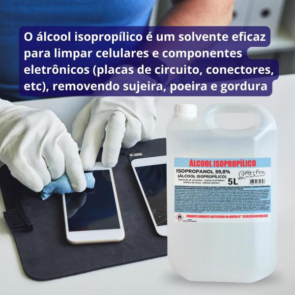 Imagem de Álcool Isopropílico 5 litros Limpeza Eletronica, Placas, Circuitos