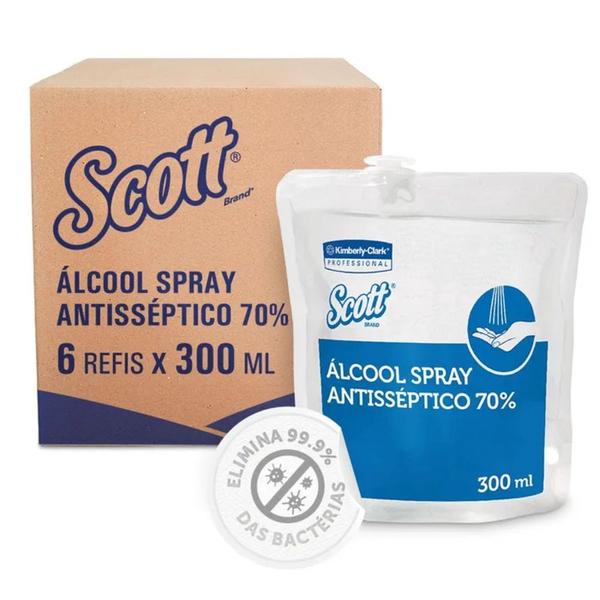 Imagem de Álcool Spray Antisséptico Scott Refil Kit c/ 6 un 300ml