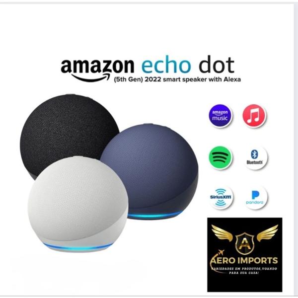 Imagem de Alexa Azul 5ª geração echo dot caixa de som inteligente original novo - Amazon