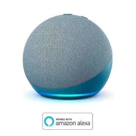 Imagem de Alexa Echo Dot 4ª geração Azul, hub de casa inteligente