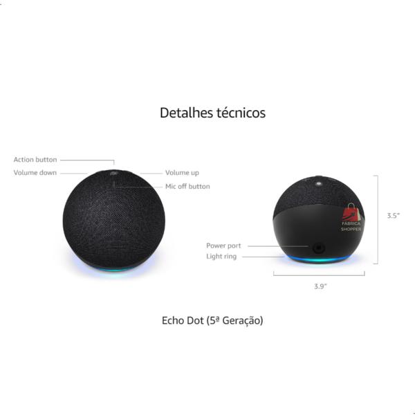 Imagem de Alexa Echo Dot (5ª geração, lançamento)  Alto-falante inteligente com Alexa