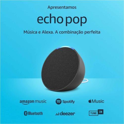 Alexa Echo Pop Smart Speaker Amazon Cor Preto Imagem de Alexa Echo Pop Smart Speaker Amazon Cor Preto