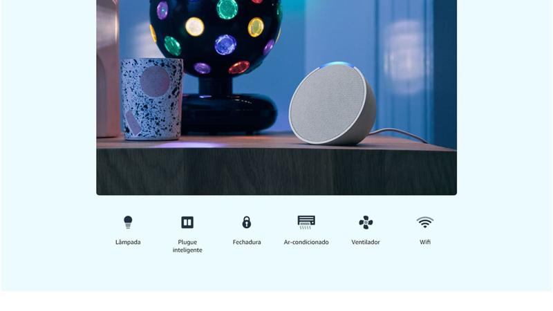 Imagem de ALEXA Echo Pop Smart Speaker com Amazon Assistente Virtual