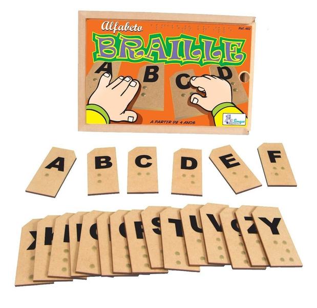 Alfabeto Braille - Mdf - Com 27 Peças - Simque Imagem de Alfabeto Braille - Mdf - Com 27 Peças