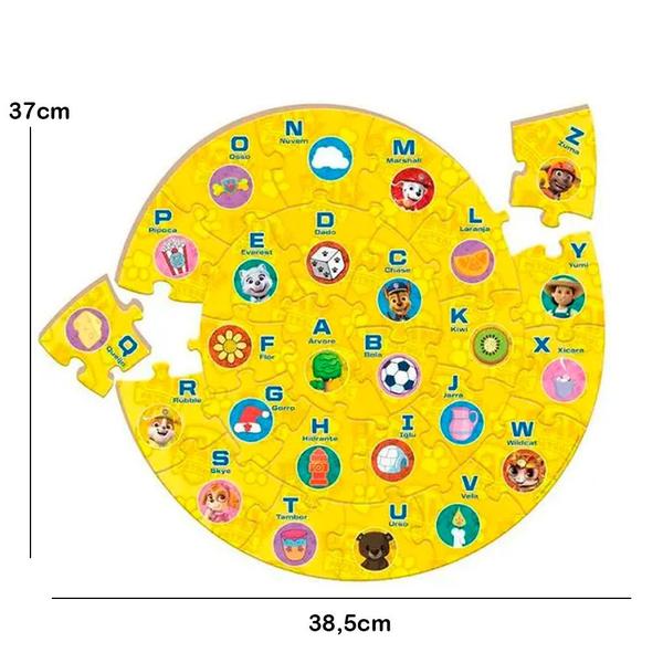 Imagem de Alfabeto Caracol Patrulha Canina Madeira 26 Peças 0689 - Nig Brinquedos