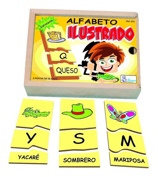 Imagem de Alfabeto Ilustrado Em Espanhol Brinquedo Educativo Simque