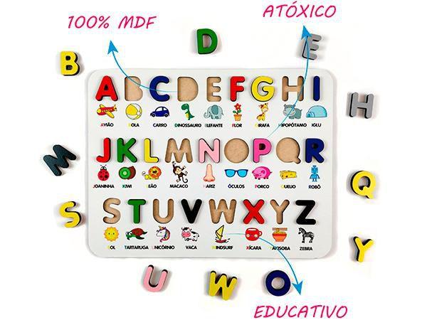 Imagem de Alfabeto Ilustrado Pedagógico 3D - Brinquedo Educativo
