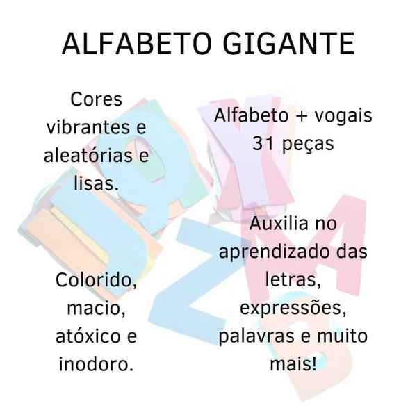 Imagem de Alfabeto Letras Numeros Vogais Gigantes 21Cm 41 Peças