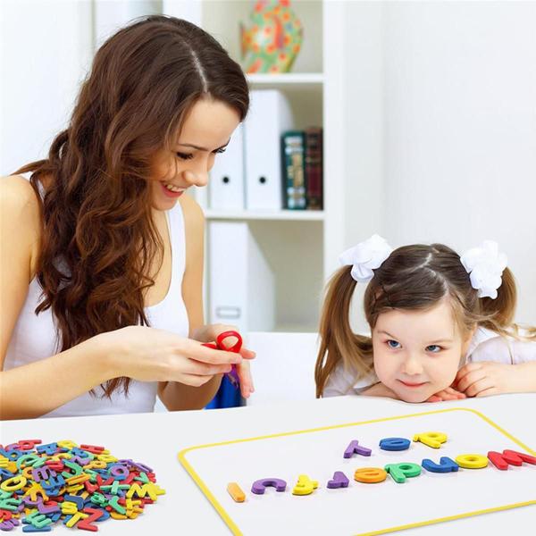 Imagem de Alfabeto Magnético 171 peças Com Lousa Tangram Cartões Educativos Brinquedo Educativo Infantil Pedagógico Números Letras Símbolos