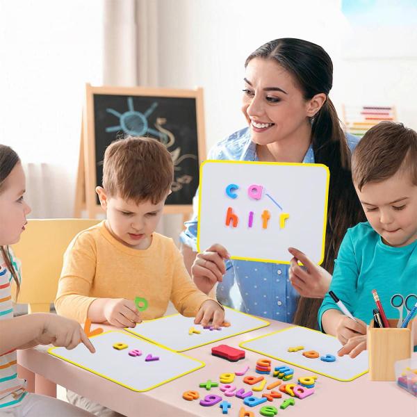 Imagem de Alfabeto Magnético Com Lousa Tangram Cartões Educativos 171 peças Números Letras Símbolos Brinquedo Educativo Infantil Pedagógico 