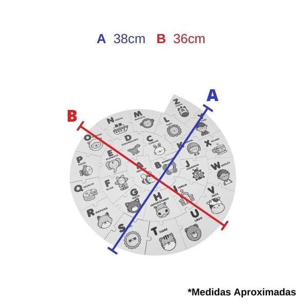 Imagem de Alfabeto Móvel E Quebra Cabeça De Madeira Alfabeto Caracol