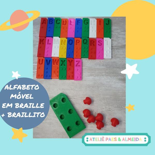 Alfabeto Móvel Em Braile + Brailito Célula Simulada - Paes & Almeida Imagem de Alfabeto Móvel Em Braile + Brailito Célula Simulada