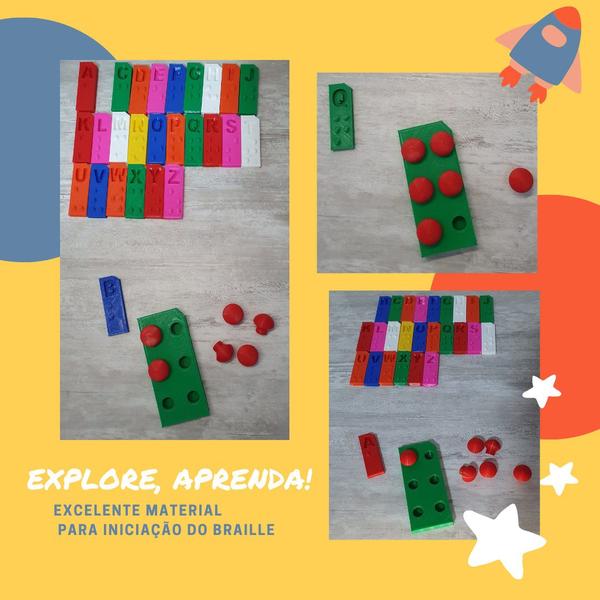 Alfabeto Móvel Em Braile + Brailito Célula Simulada - Paes & Almeida Imagem de Alfabeto Móvel Em Braile + Brailito Célula Simulada