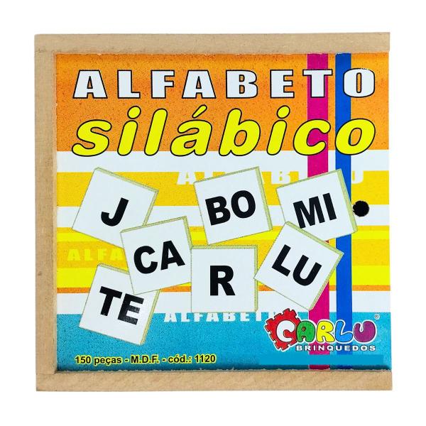 Imagem de Alfabeto Silábico 150 peças cx madeira Brinquedo Educativo - Carlu - 4 anos