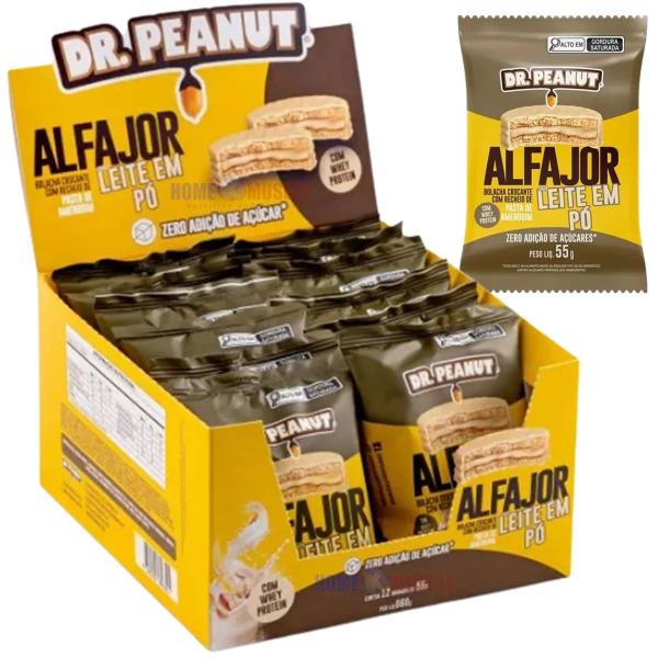 Imagem de Alfajor Dr Peanut Cx C 12 unds. de 55g - Sabor Leite em Pó