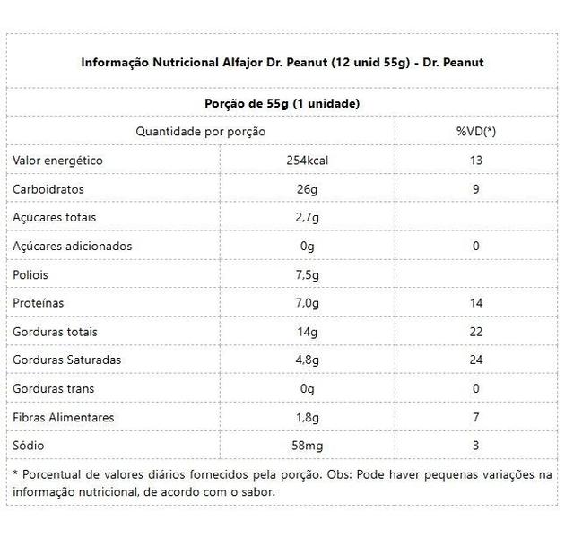Imagem de Alfajor Dr. Peanut (Display 12 unid. 55g) - Sabor: Avelã