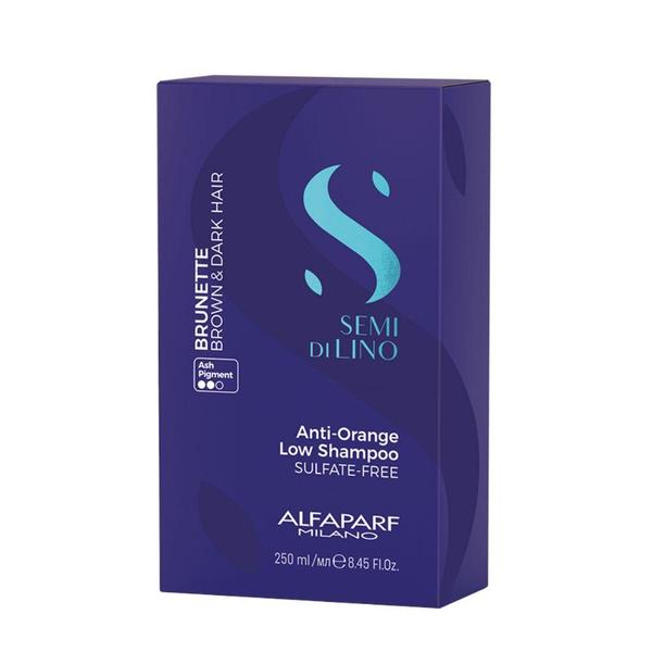 Alfaparf Semi Di Lino Brunette Anti-Orange Low Shampoo 250ml Imagem de Alfaparf Semi Di Lino Brunette Anti-Orange Low Shampoo 250ml