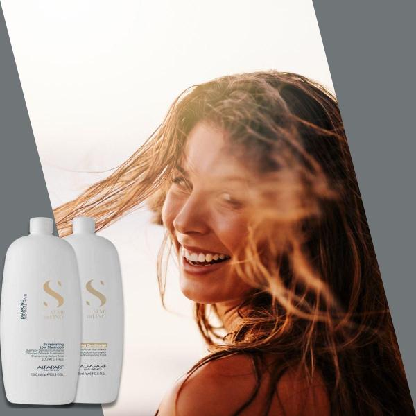 Imagem de Alfaparf Semi Di Lino Diamond Illuminating Kit Shampoo 1L + Condicionador 1L