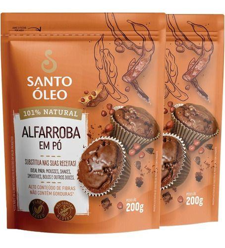 Alfarroba Em Pó 2 X 200g Santo Óleo Imagem de Alfarroba Em Pó 2 X 200g Santo Óleo