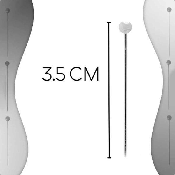 Imagem de Alfinete Costura Disco Cabeca Bola Branca 3,5cm-PQ -36UN