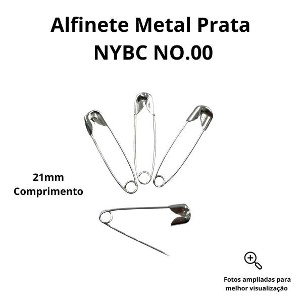 Imagem de Alfinete de Segurança NYBC NO.00 21mm Metal Prata 50pçs 15g