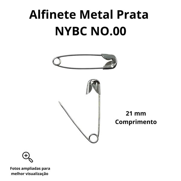 Imagem de Alfinete de Segurança NYBC NO.00 21mm Metal Prata 50pçs 15g