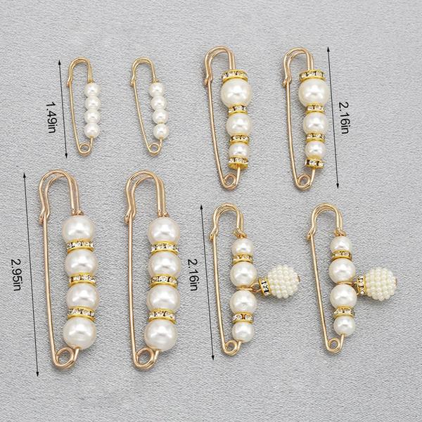 Imagem de Alfinetes de broche Harewu Pearl Strass para roupas femininas