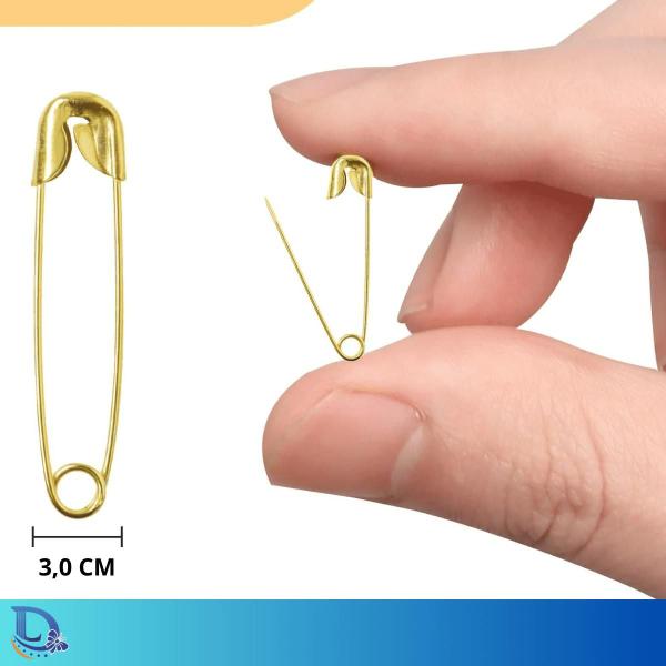 Alfinetes de Segurança Nº 1 - Dourado - 100 unidades 3,0cm Imagem de Alfinetes de Segurança Nº 1 - Dourado - 100 unidades 3,0cm