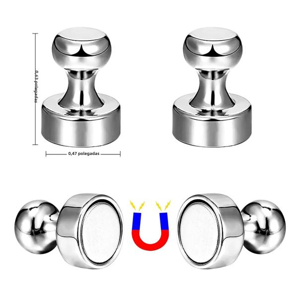 Imagem de Alfinetes Magnéticos de Neodímio Super Fortes (10 Peças) - Para Geladeira