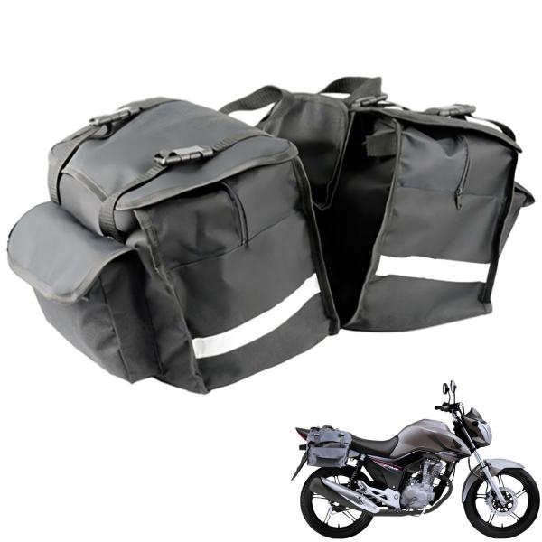 Imagem de Alforge Bau Bolsa Traseira Universal 40l Motos honda cg160